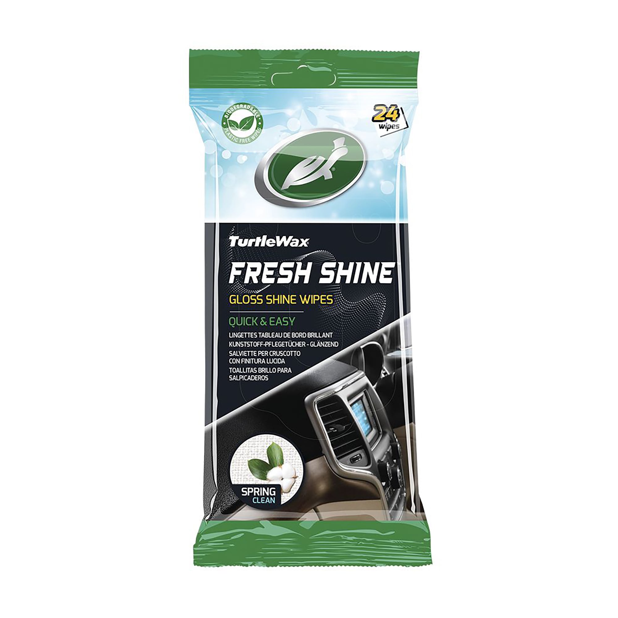 Серветки  для салону автомобіля Turtle Wax Fresh Shine Весняна свіжість, 24 шт